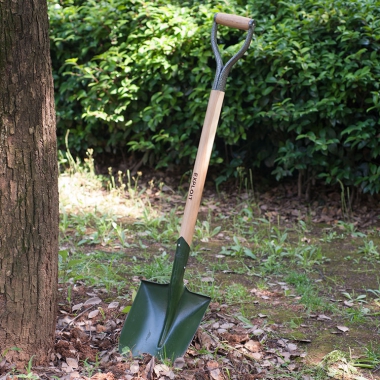 开拓 家用锰钢加厚连体铁铲 圆头/方头加长农用铁锹 园林植树工具